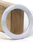 Baikalla Light Lavender W/ Light Green Patch "Traditional Round" Jadeite Jade Bangle Bracelet (59mm) 