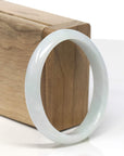 Baikalla Light Green Jadeite Jade Oval Bangle Bracelet (58.4mm) 