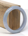 Baikalla Grey-ish Blue-Lavender Jadeite Jade "Half Round" Bangle Bracelet (56.8mm) 