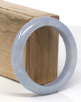 Baikalla Grey-ish Blue-Lavender Jadeite Jade "Half Round" Bangle Bracelet (56.8mm) 