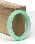 Baikalla Vibrant Apple-Green Jadeite Jade Oval Bangle (51.7mm) 