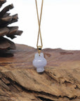 Baikalla 18k Yellow Gold Lavender W/ Light Green Patch "Joy Bunny" Jadeite Jade Pendant