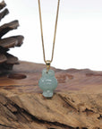 Baikalla 18k Yellow Gold Icy Green "Joy Bunny" Jadeite Jade Pendant