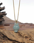 Baikalla 18k Yellow Gold Icy Green "Joy Bunny" Jadeite Jade Pendant