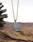 Baikalla 18k Yellow Gold Icy Green "Joy Bunny" Jadeite Jade Pendant