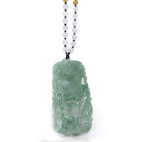 Baikalla Jewelry Jade Carving Necklace Baikalla™ "Soaring dragon" Natural Jadeite Jade Blue Green Pendant Necklace For Men, Collectibles