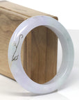 Baikalla 18k Gold Inlay Icy Lavender & Light Green Jadeite Jade "Half Round" Bangle Bracelet (56.4mm) 
