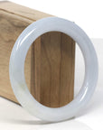 Baikalla Light Lavender W/ Light Yellow Patch "Traditional Round" Jadeite Jade Bangle Bracelet (56.6mm) 