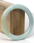 Baikalla Light Blue-Green W/ Yellow Patch "Traditional Round" Jadeite Jade Bangle Bracelet (60mm) 