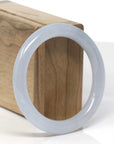 Baikalla Icy Light Lavender W/ Sajin Flecks (Golden Dust) "Traditional Round" Jadeite Jade Bangle Bracelet (55.7mm) 
