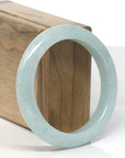 Baikalla Light Green W/ Sajin Jadeite Jade "Half Round" Bangle Bracelet (57mm) 