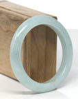 Baikalla Light Green W/ Sajin Jadeite Jade "Half Round" Bangle Bracelet (57mm) 