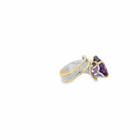 Baikalla Jewelry Gemstone Ring Baikalla Sterling Silver Gold Plated Two Tone Adjustable Amethyst Ring