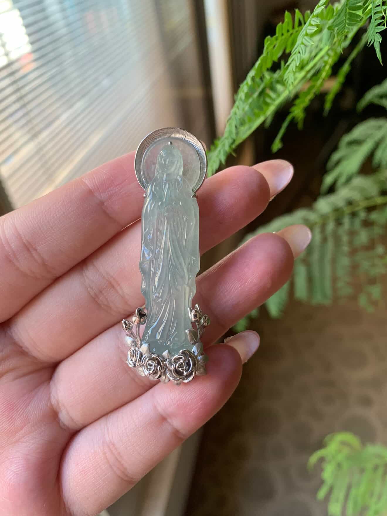 18K White Gold Custom Maria Pendant Gold Setting