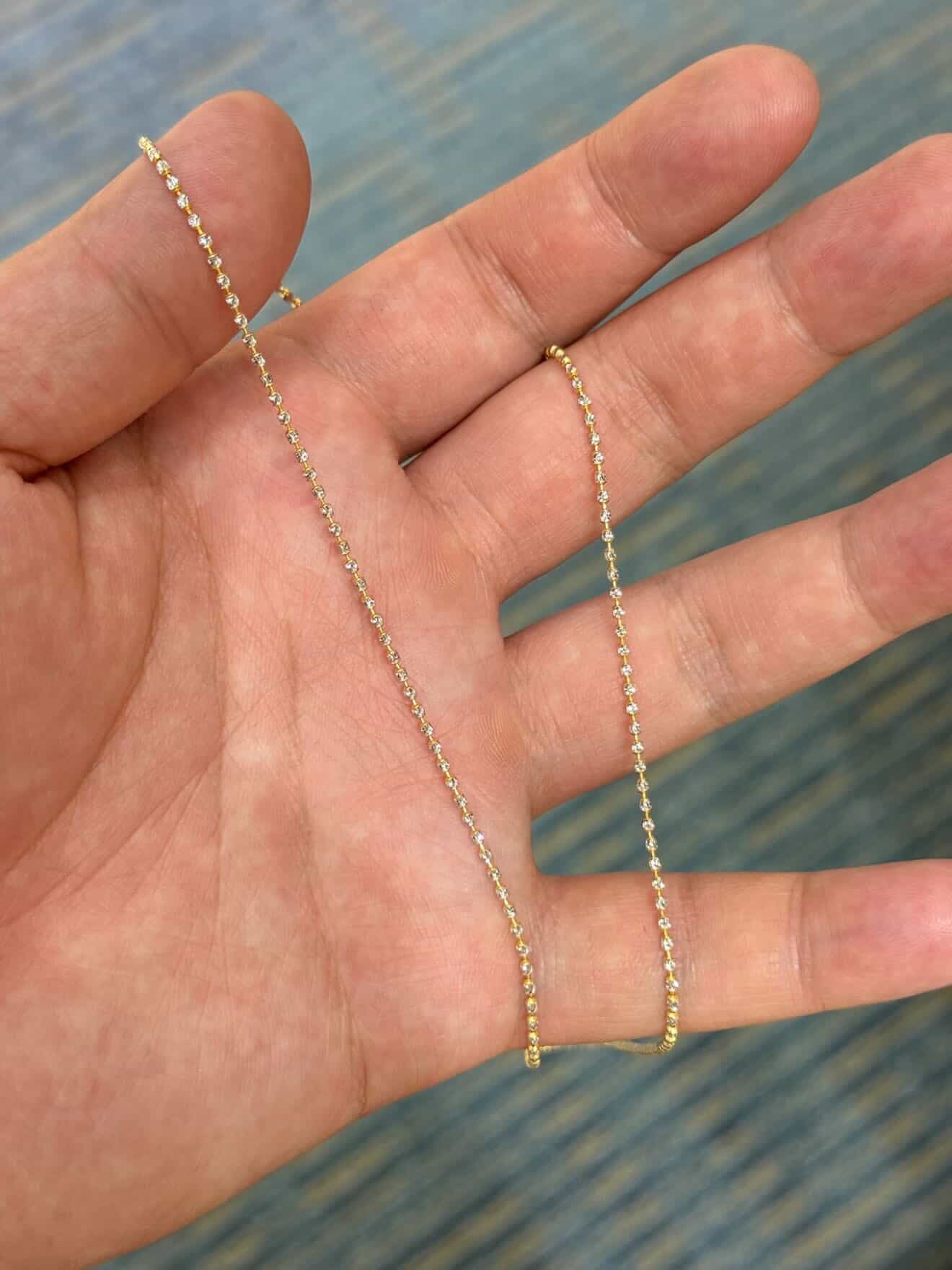 18K Two-Tone Diamond Cut Chain 16in