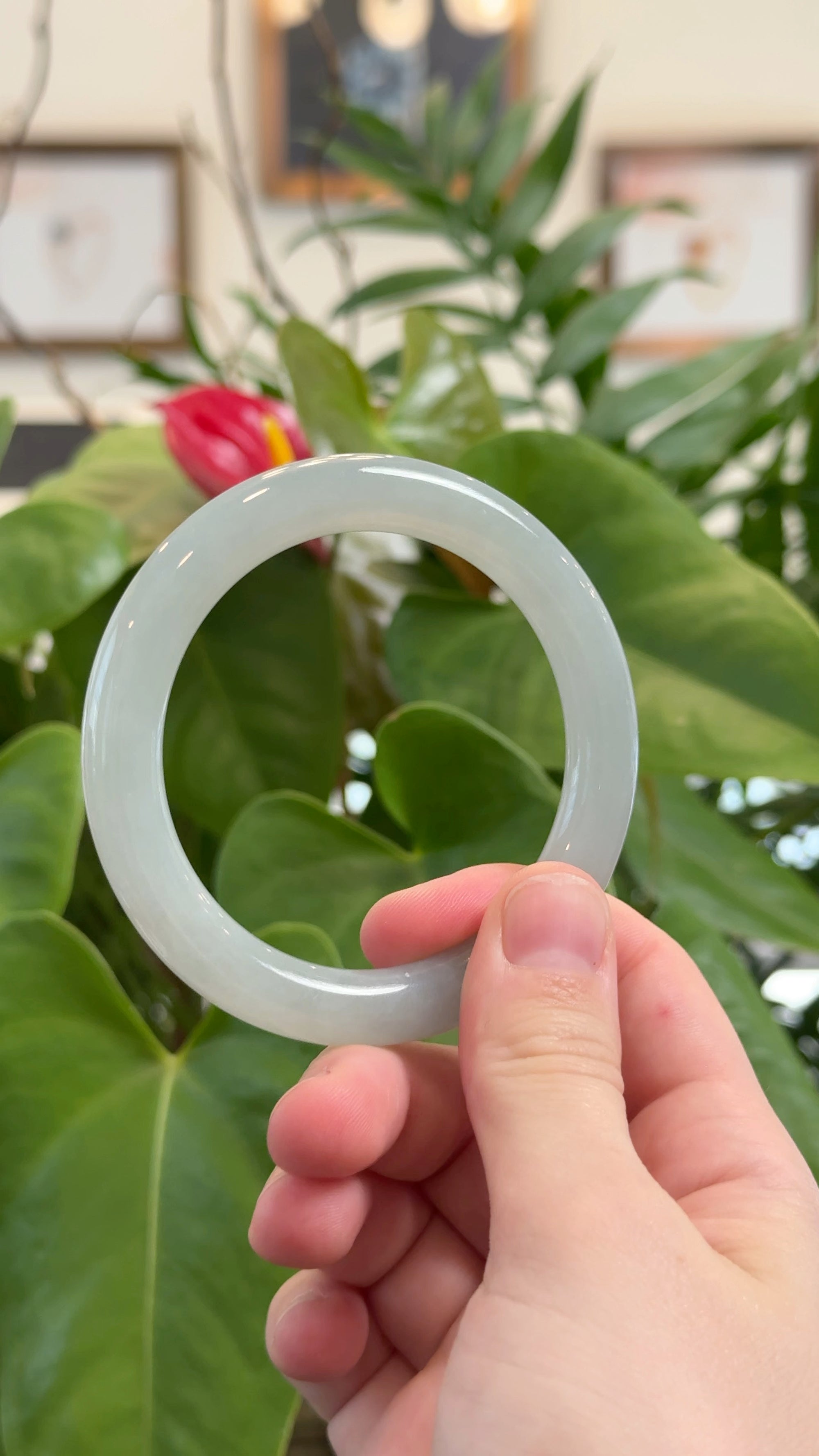 Baikalla Natural Jadeite Jade Bangle Bracelet (55.3 mm) 