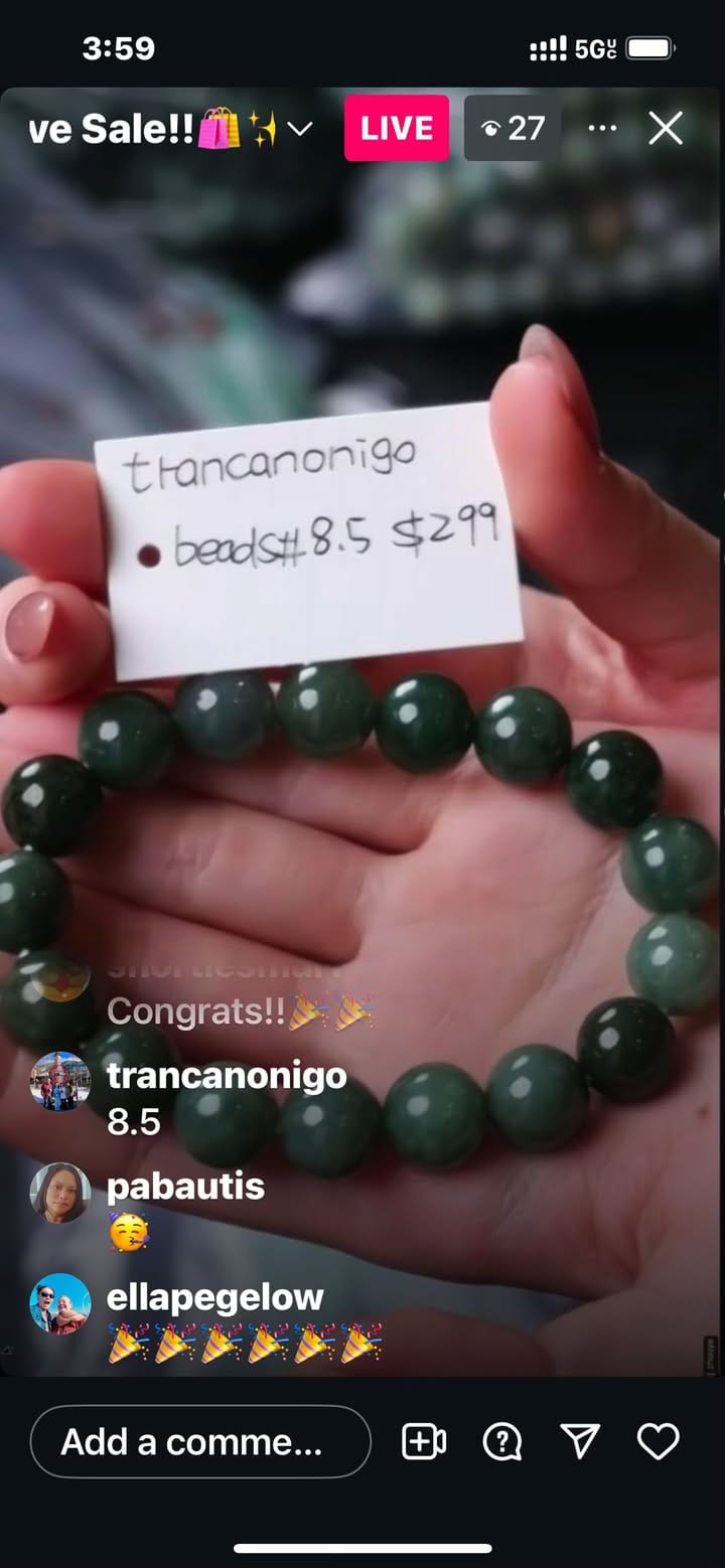 Baikalla IG Live "18k Gold Burmese Natural Deep Green Jadeite Jade Bead Bracelet" (Live Pick) (12/03/24)