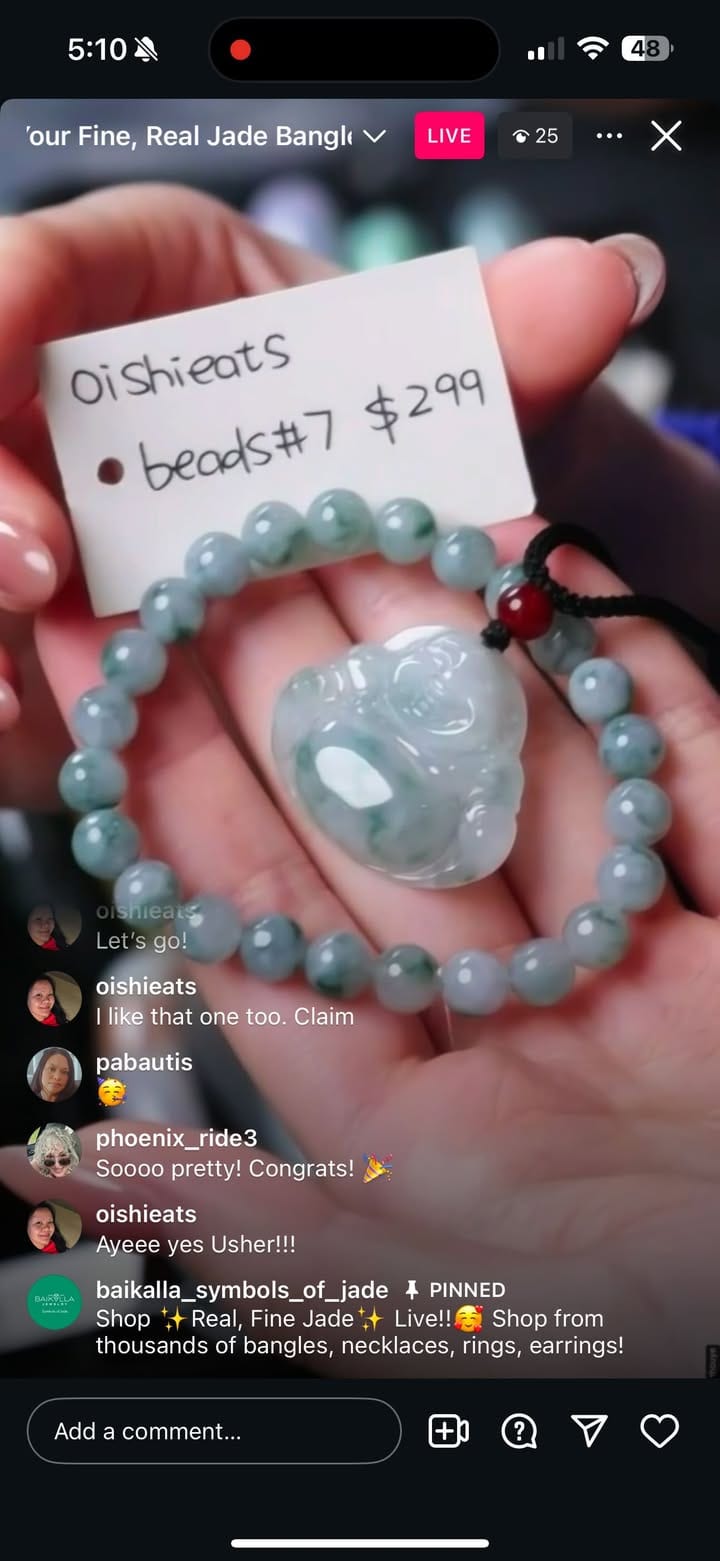Baikalla IG Live "Light Green & Lavender Natural Jadeite Jade Bangle" (Live Pick) (12/18/24)