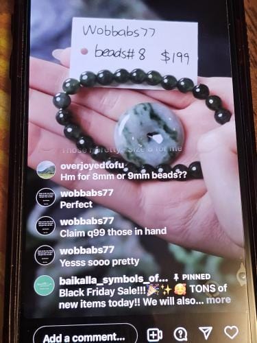 Baikalla IG Live "Natural Deep Green Jadeite Jade Bead Bracelet #8" (Live Pick) (11/29/24)