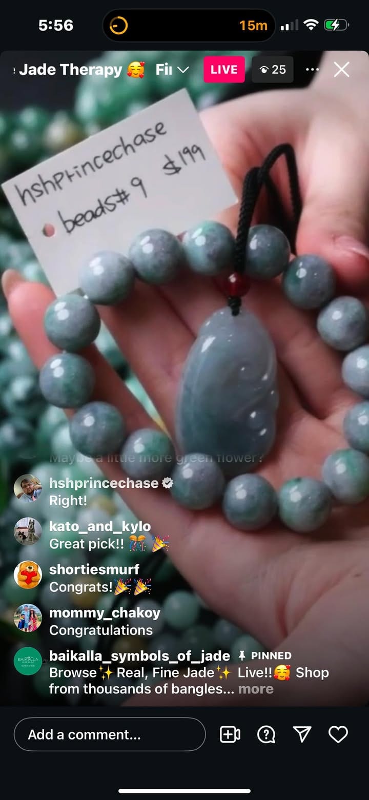 Baikalla IG Live "Grey & Deeper Purple w/ slight green Natural Jadeite Jade Beads Bracelet" (Live Pick) (01/04/25)
