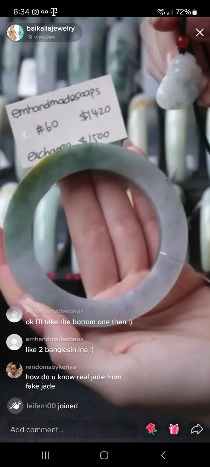 Baikalla IG Live "Deeper Green & Yellow Natural Jadeite Jade Bangle (To be polished & cut to 60)" (Live Pick) (01/08/25)