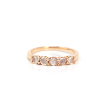 Baikalla Jewelry Jadeite Engagement Ring Baikalla "5 Stone Anniversary" 18k Rose Gold Natural Ice Jadeite Band