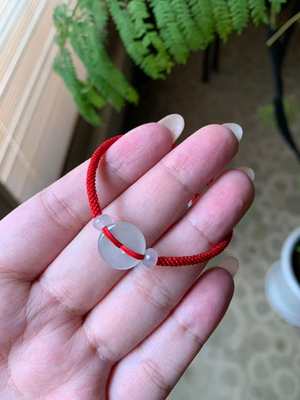 "Live" Natural Moonlight Jadeite Jade Koukou Bracelet (02/14/26)