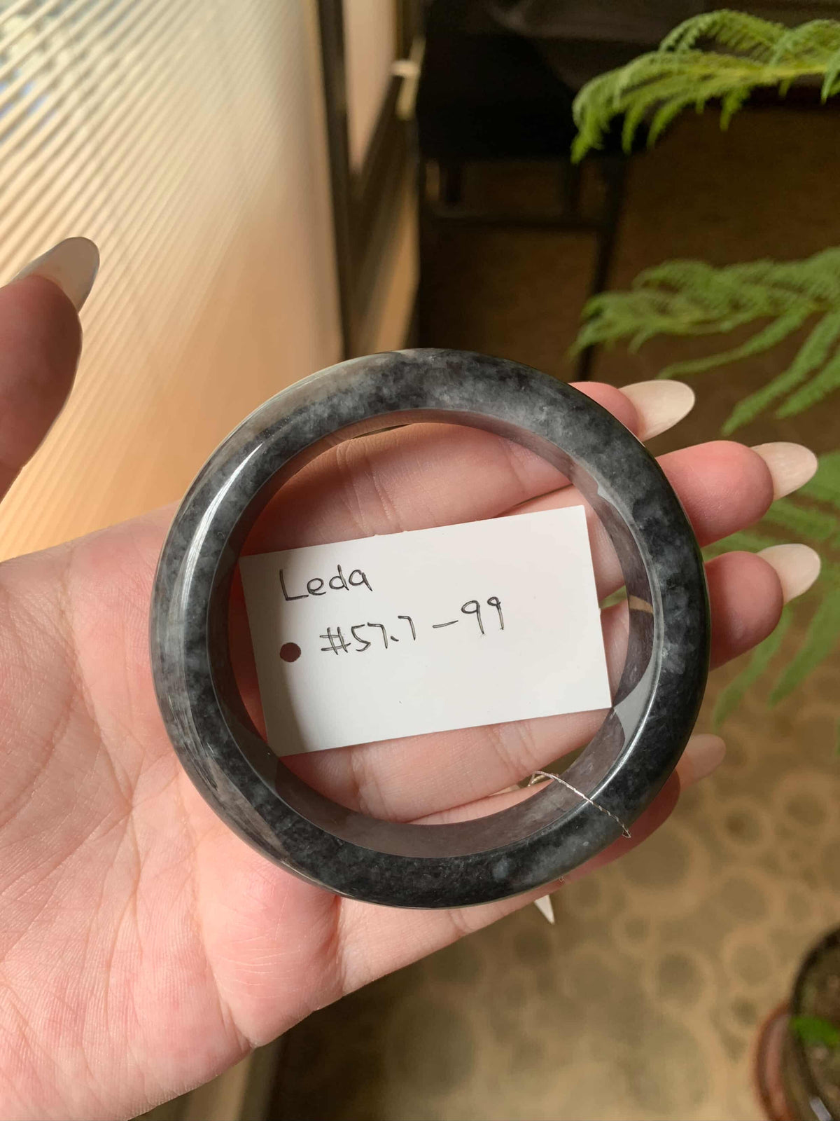 "Live" Natural Wuji Jadeite Jade Comfort-Fit Bangle (09/03/26)