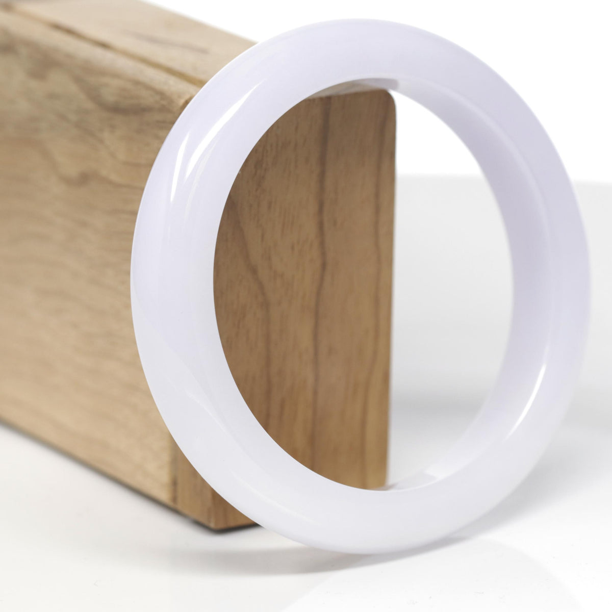 High-End Natural Light Icy Pink-Lavender Jadeite Jade "Square Cut" Bangle Bracelet (62.8mm) 