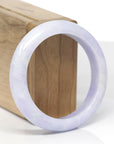 Baikalla Natural Lavender Jadeite Jade "Half Round" Bangle Bracelet (55mm) 