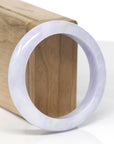 Baikalla Natural Lavender Jadeite Jade "Half Round" Bangle Bracelet (55mm) 