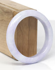 Baikalla Natural Lavender Jadeite Jade "Half Round" Bangle Bracelet (55mm) 