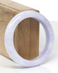 Baikalla Natural Lavender Jadeite Jade "Half Round" Bangle Bracelet (55mm) 
