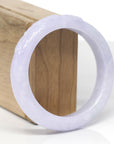 Baikalla Dragon Carving Natural Lavender & Faint Green Jadeite Jade "Half Round" Bangle Bracelet (56.8mm) 