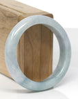 Baikalla Natural Light Blue-Green & Lavender Jadeite Jade "Half Round" Bangle Bracelet (54.6mm) 