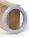 Baikalla Natural Lavender & Light Green Jadeite Jade "Half Round" Bangle Bracelet (53.1mm) 