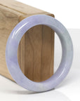 Baikalla Natural Lavender & Light Green Jadeite Jade "Half Round" Bangle Bracelet (53.1mm) 