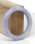 Baikalla Natural Lavender & Light Green Jadeite Jade "Half Round" Bangle Bracelet (53.1mm) 