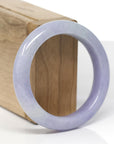 Baikalla Natural Lavender & Light Green Jadeite Jade "Half Round" Bangle Bracelet (53.1mm) 