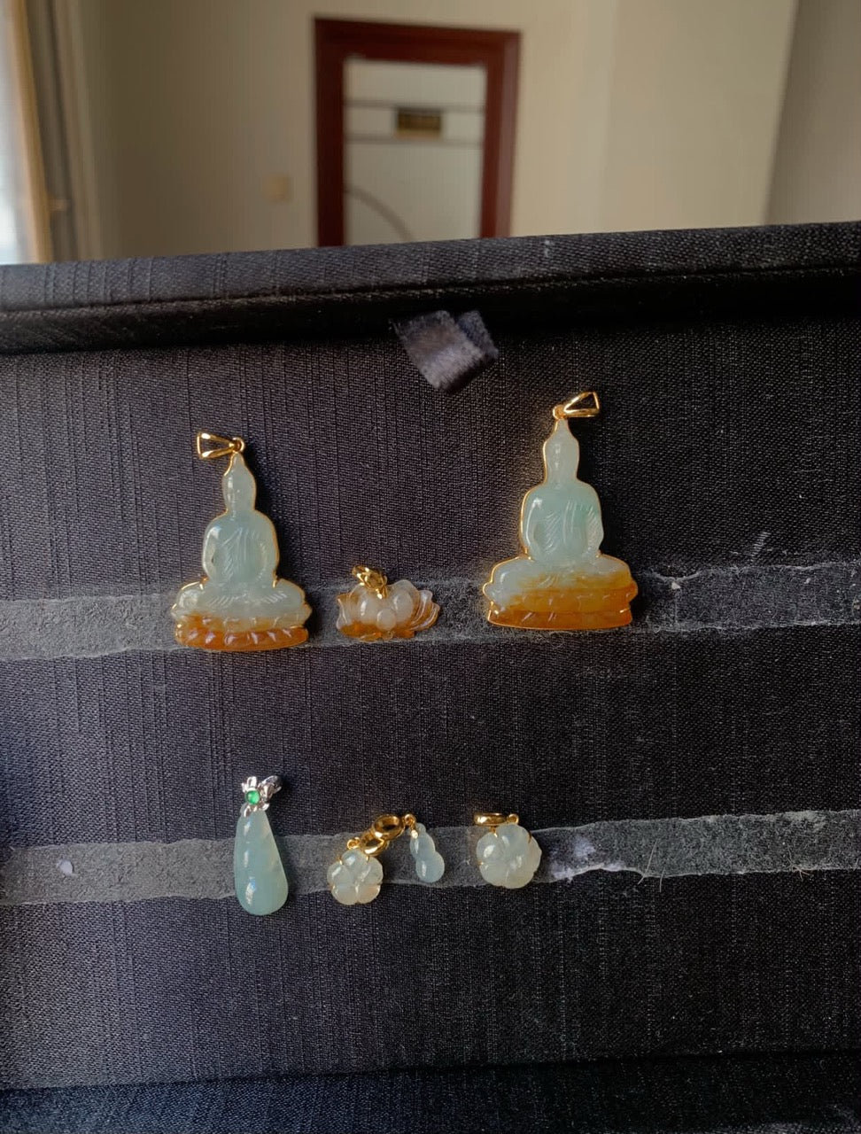 Custom 18K Yellow Gold Jadeite Jade Pendant Simple Bail x 7 (Gold Only)