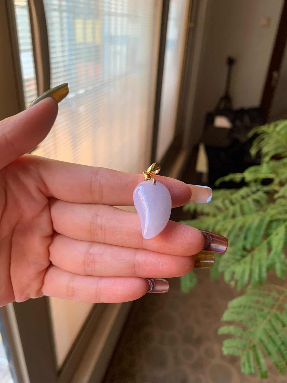 Custom 18K Yellow Gold Lavender Jadeite Jade Pendant Gold Setting (Gold Setting Only)