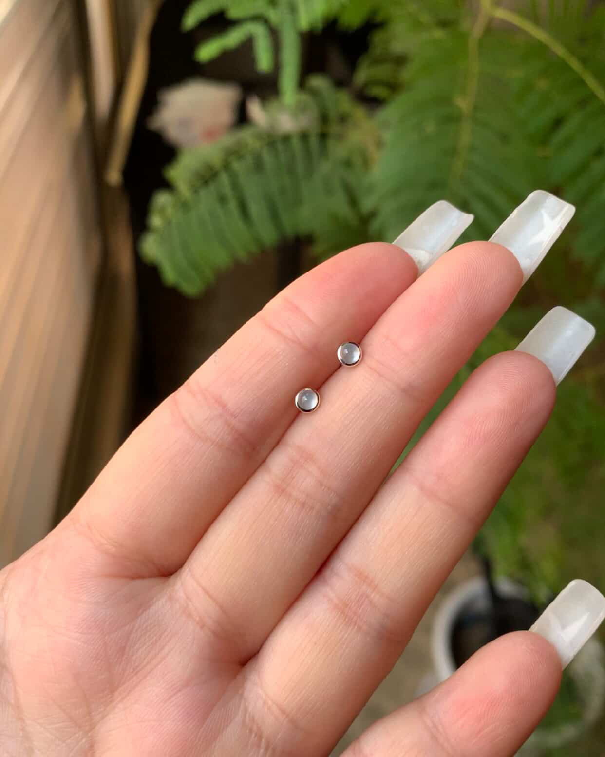 18K White Gold Custom Earrings Gold Setting