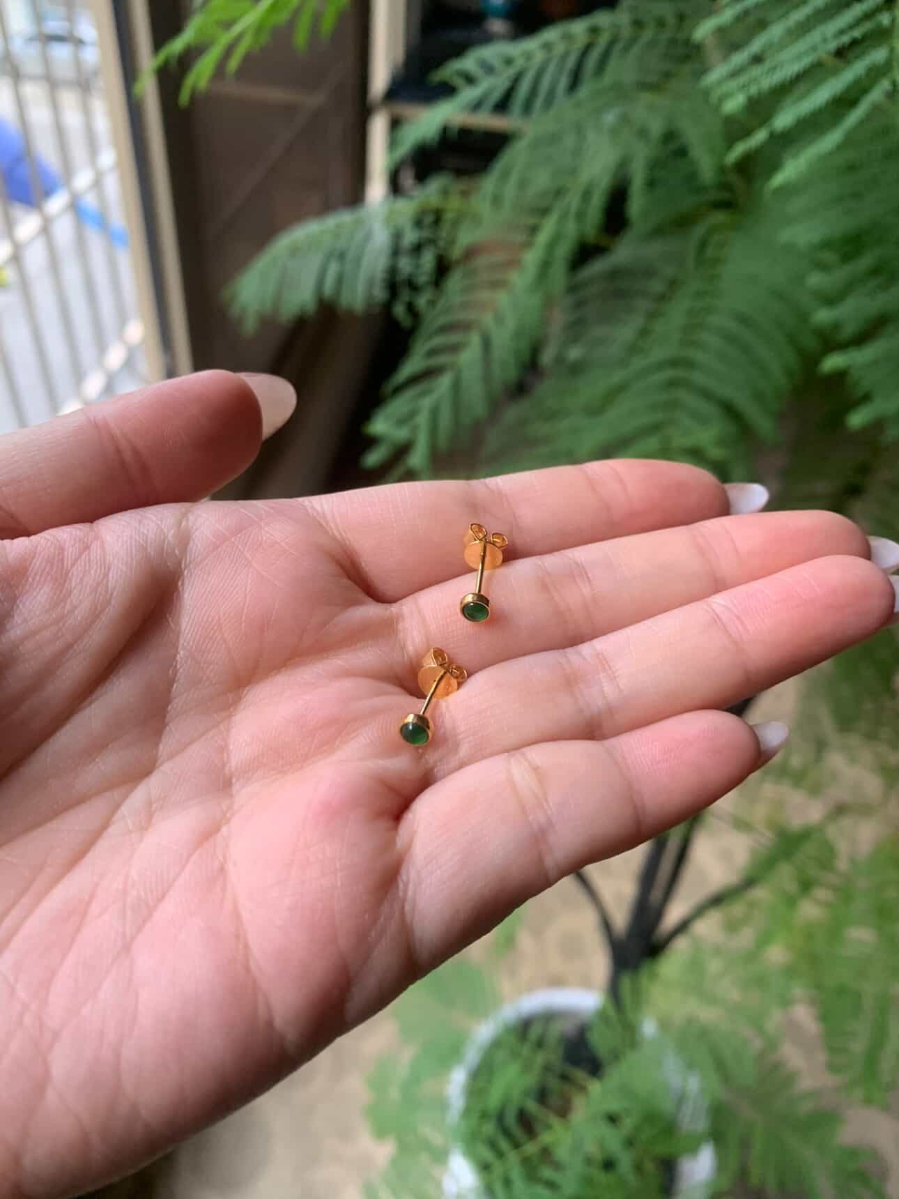 18K Yellow Gold Custom Earrings Gold Setting