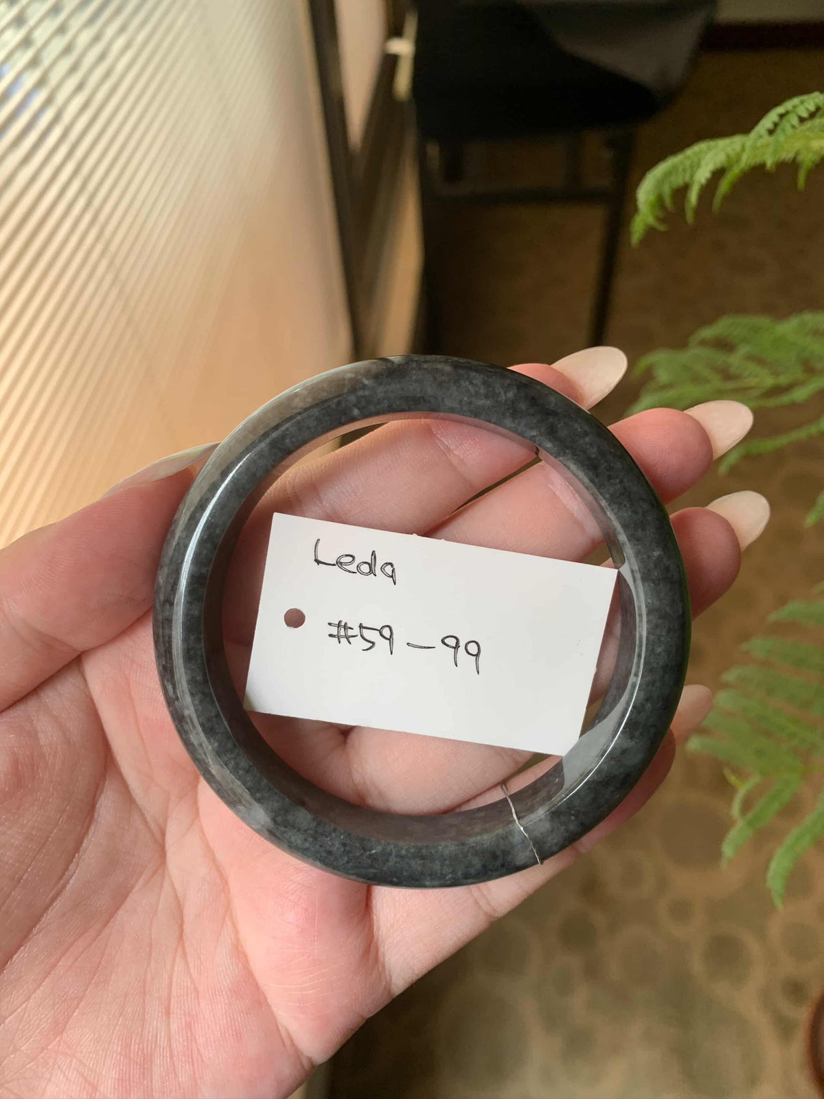 "Live" Natural Wuji Jadeite Jade Comfort-Fit Bangle (09/03/26)