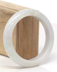 Baikalla Natural Light Green & Faint Lavender Jadeite Jade "Half Round" Bangle Bracelet (58.9mm) 
