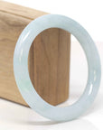 Baikalla Natural Light Blue-Green Jadeite Jade "Traditional Round" Bangle Bracelet (58.9mm) 