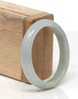 Baikalla Natural Green Jadeite Jade "Oval Half Round" Bangle Bracelet (53.9mm) 