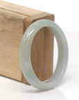 Baikalla Natural Green Jadeite Jade "Oval Half Round" Bangle Bracelet (53.9mm) 