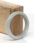 Baikalla Natural Green Jadeite Jade "Oval Half Round" Bangle Bracelet (53.9mm) 