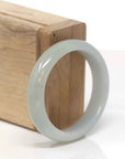 Baikalla Natural Green Jadeite Jade "Oval Half Round" Bangle Bracelet (53.9mm) 